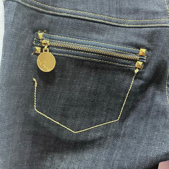 Rocawear Women's Low Rise Bootcut Jeans Size 5 Gold Buttons & Gold Zipper Y2K - Picture 9 of 12